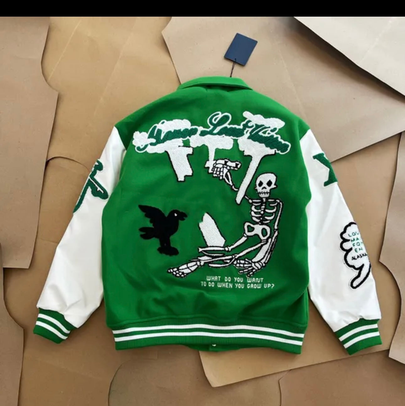 Forest Sinner Varsity – Emerald Green