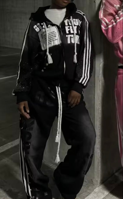 Broken Star “Young & Turnt” Track Pants – Smoke Black